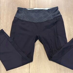Lululemon Athletica Black‎ and White Speckled Leggings mid calf